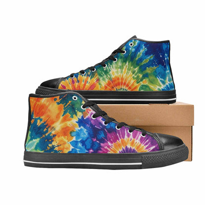 MEN'S Tie Dye Mixed Style High Top Canvas Cottagecore Custom Sneakers
