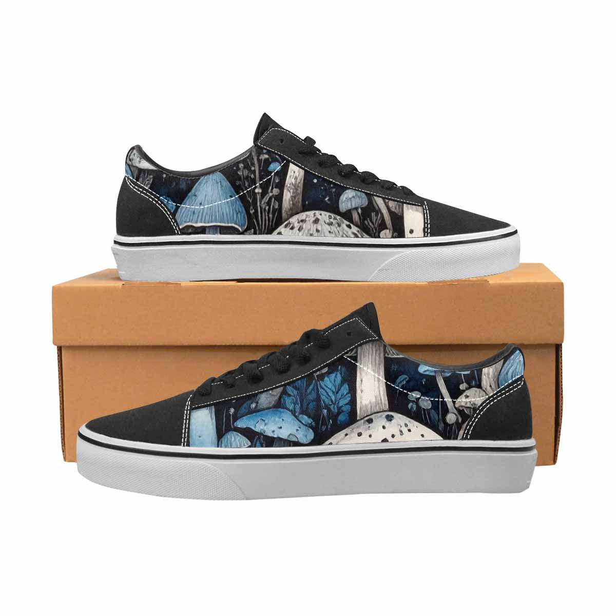 WOMEN'S Mushrooms (general) Lace-Up Canvas Surreal Shoes