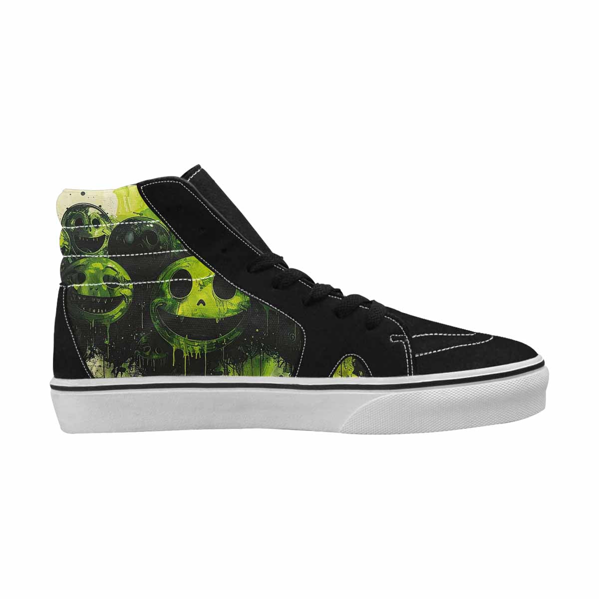 MEN'S Melting Moon Smiley High Top Canvas Cottagecore Custom Sneakers