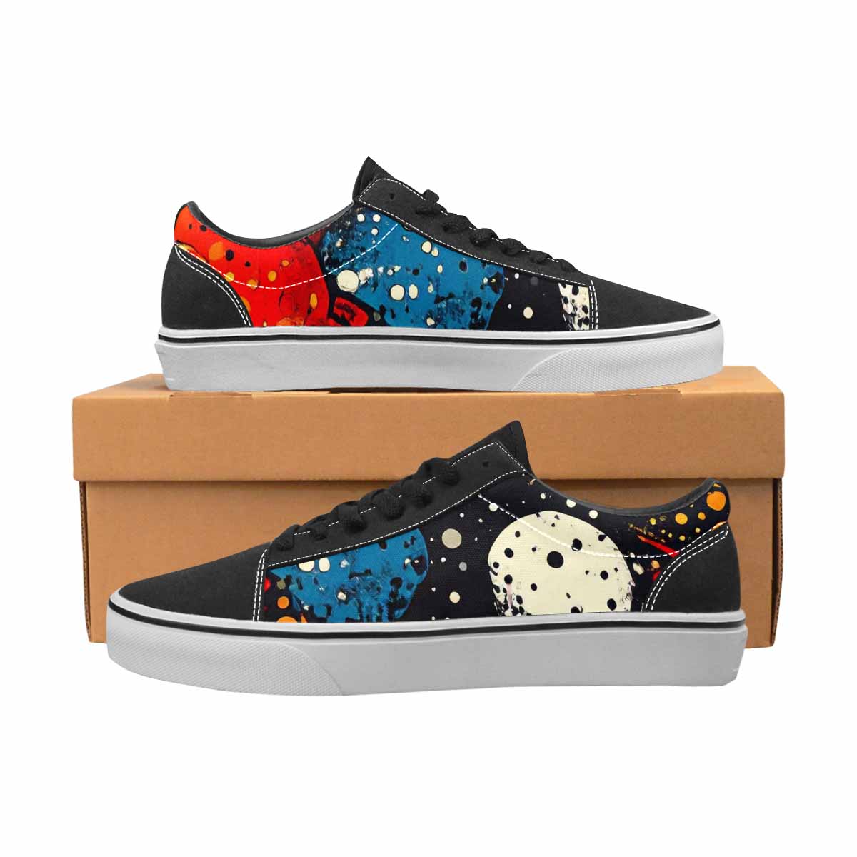 WOMEN'S Comic Book Halftone Canvas Lace-Up Wallpaper Art Custom Sneakers