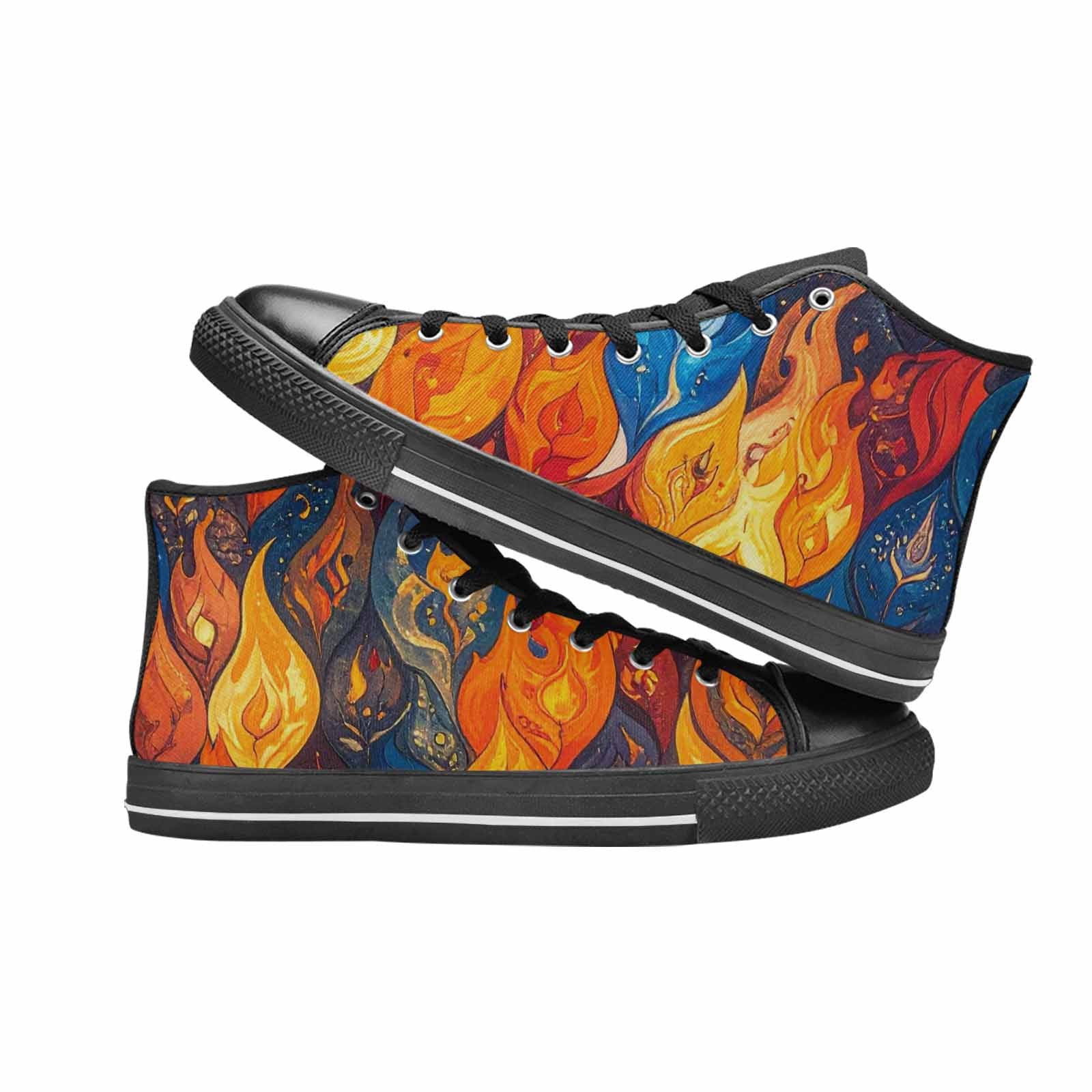 MEN'S Fire Flame High Top Canvas Aesthetic Sneakers