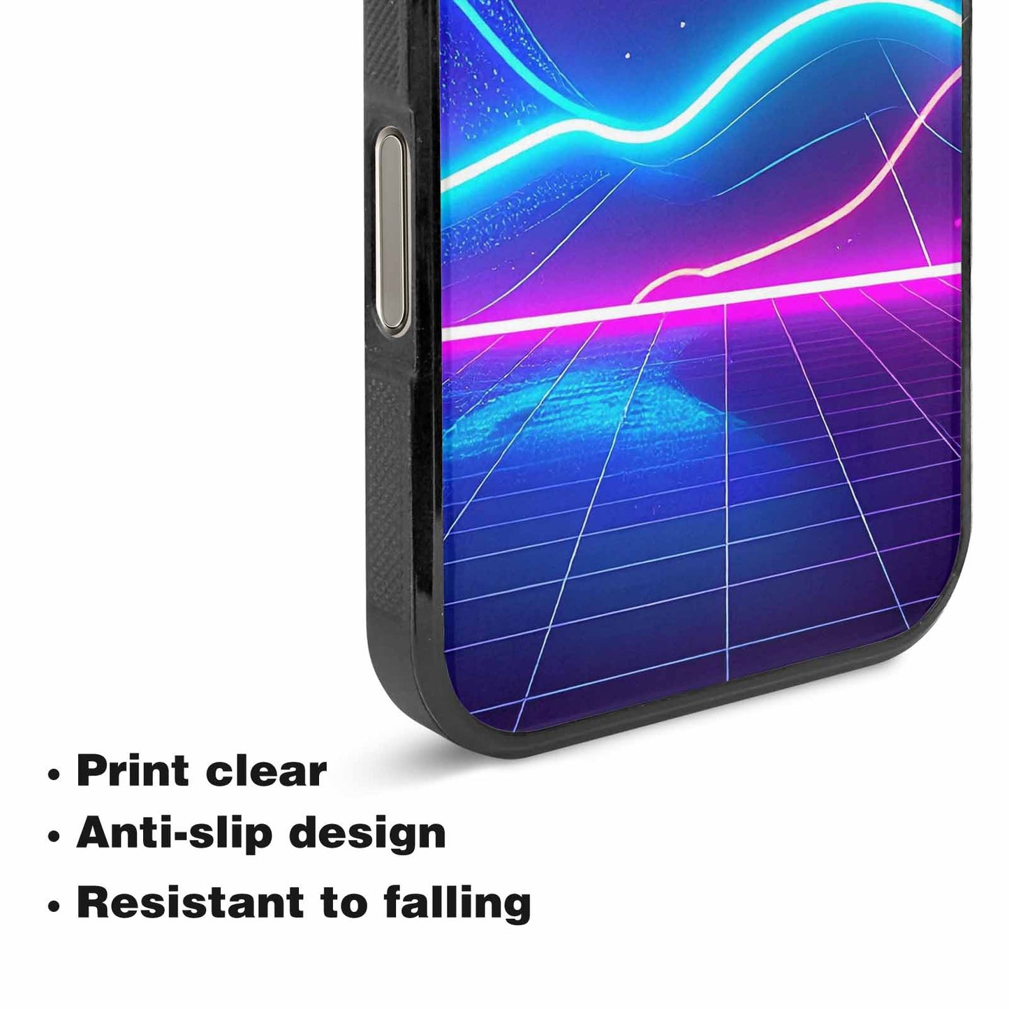 iPhone 16 Pro Max Case — 1980s Neon Cartoon Art Pattern, Custom Made Phone Cover