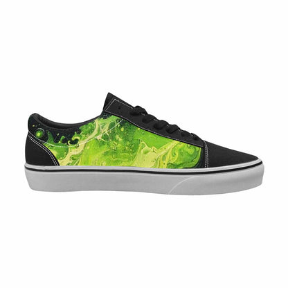WOMEN'S Melting Galaxy Acid Green Canvas Lace-Up Surreal Shoes