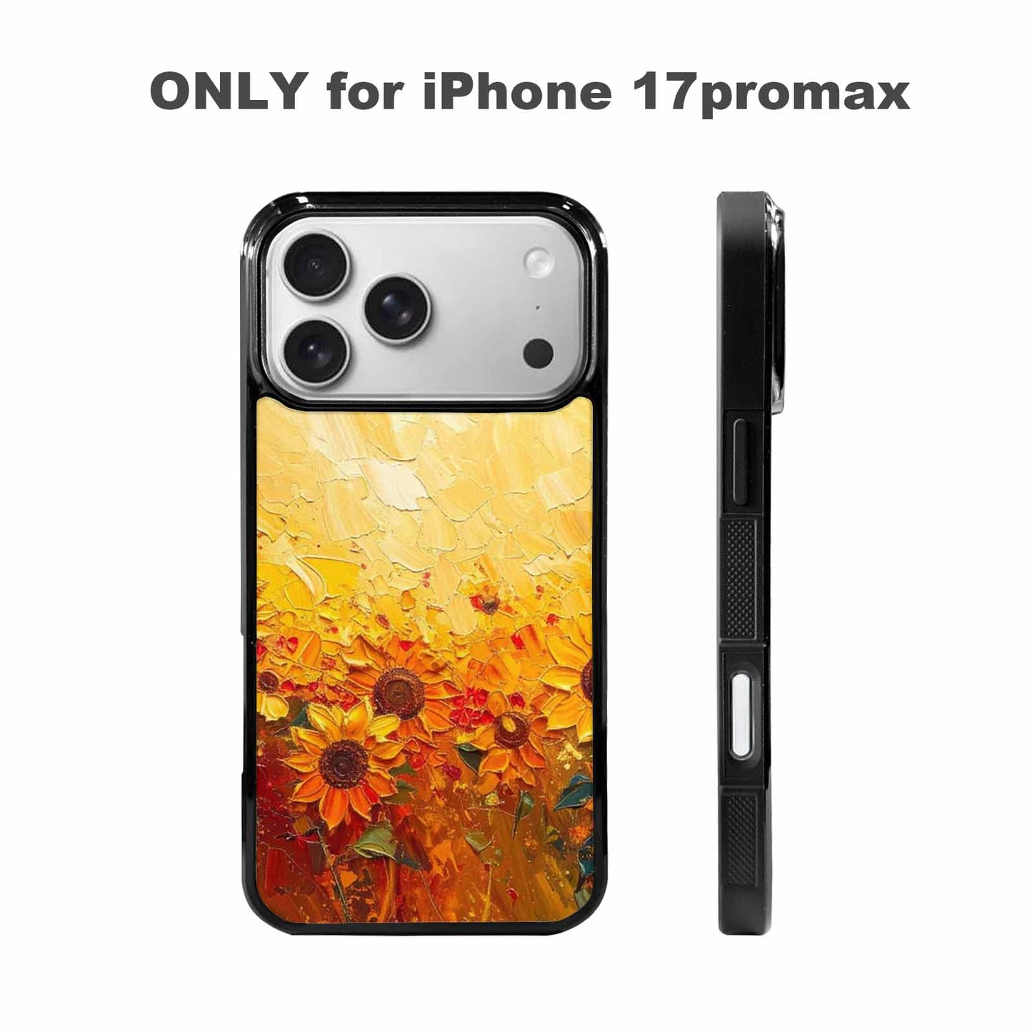 iPhone 17 Pro Max Case — Impressionist Sunflower Brushstroke Pattern Floral, Personalized Phone Case