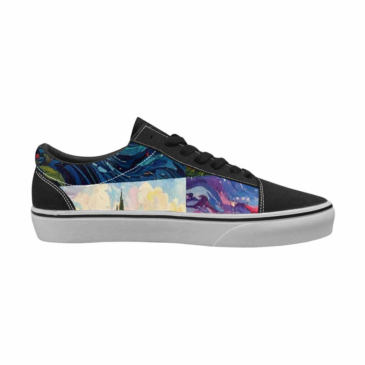 WOMEN'S Van Gogh-Style Swirl Canvas Lace-Up Vivid Custom Shoes