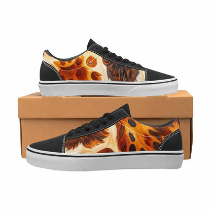 MEN'S Cow Animal Print Canvas Lace-Up Wallpaper Art Sneakers