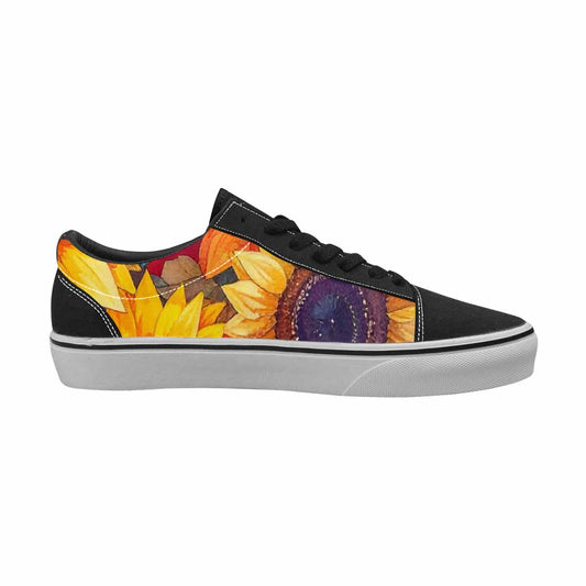 WOMEN'S Sunflower Burst Lace-Up Canvas Wallpaper Art Sneakers