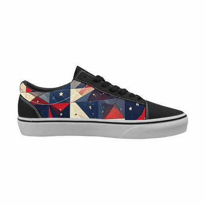 WOMEN'S American Flag Stars Canvas Lace-Up Vibrant Chaos Sneakers