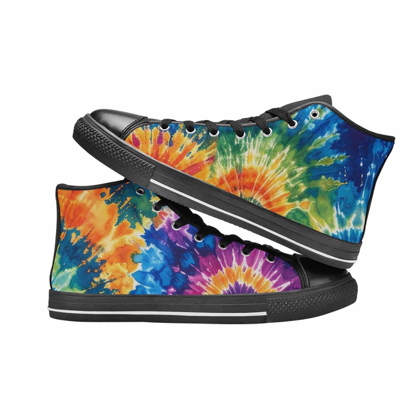 MEN'S Tie Dye Mixed Style High Top Canvas Cottagecore Custom Sneakers