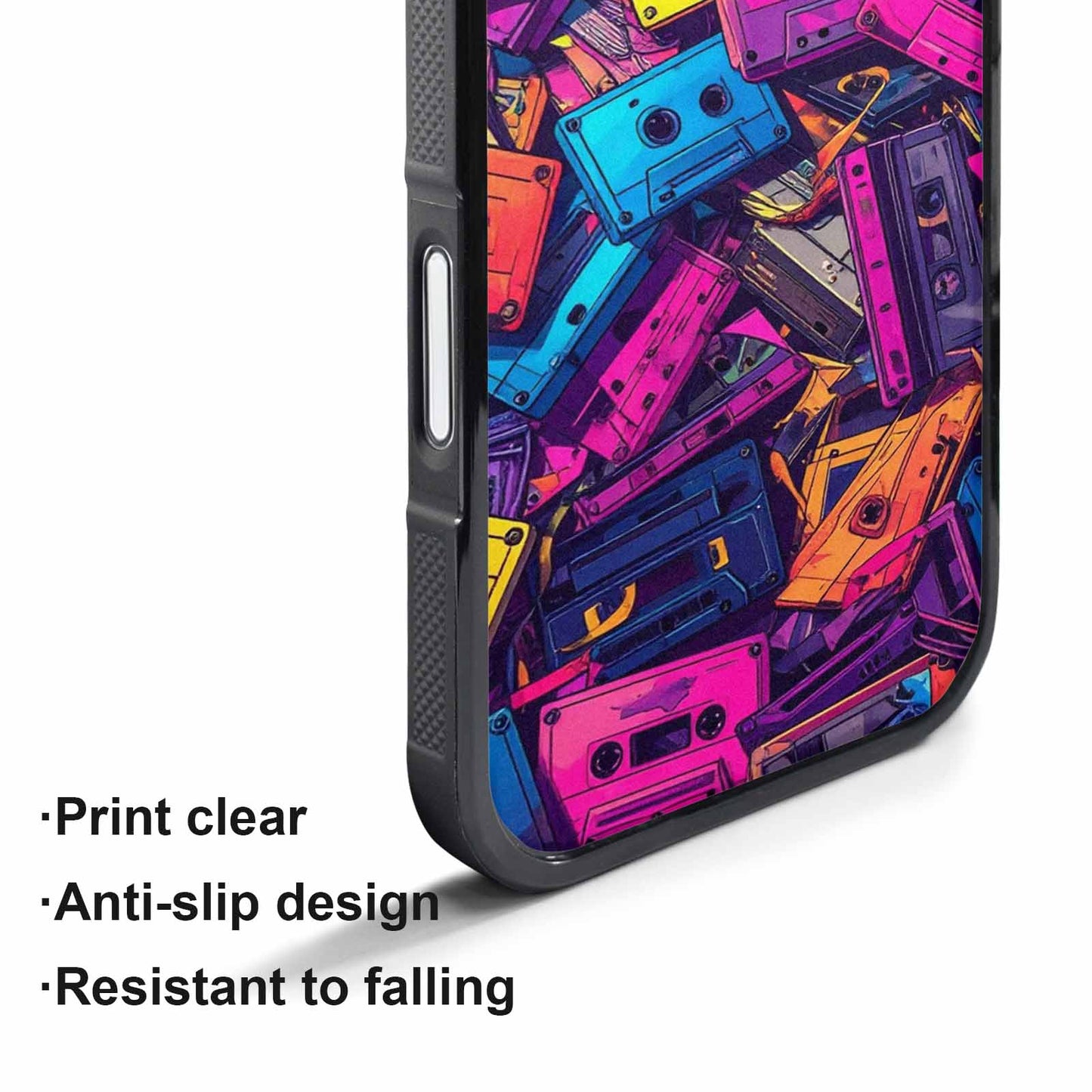 iPhone 17 Pro Max Case — Retro Cassette Tape Pattern Retro Vintage, Custom Phone Case