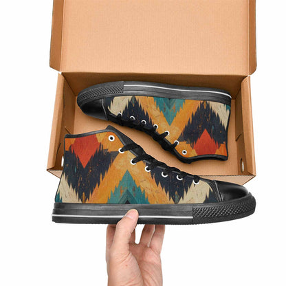 WOMEN'S Southwestern Geometric Diamond High Top Canvas Aesthetic Shoes