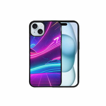 iPhone 15 Plus Case — 1980s Neon Cartoon Art Pattern, Custom Art Phone Cover