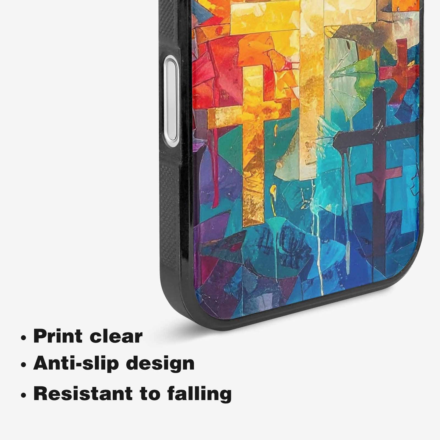 iPhone 16 Case — Faith Cross And Faith Icons Pattern, Unique Phone Case Design