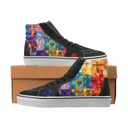 WOMEN'S Jesus High Top Canvas Boutique Grunge Custom Art Shoes