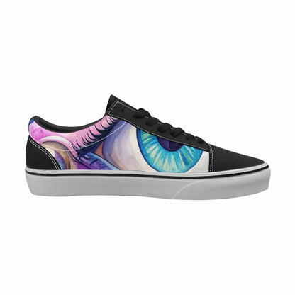 MEN'S Cartoon Eyeballs Galaxy Canvas Lace-Up Wallpaper Art Custom Sneakers