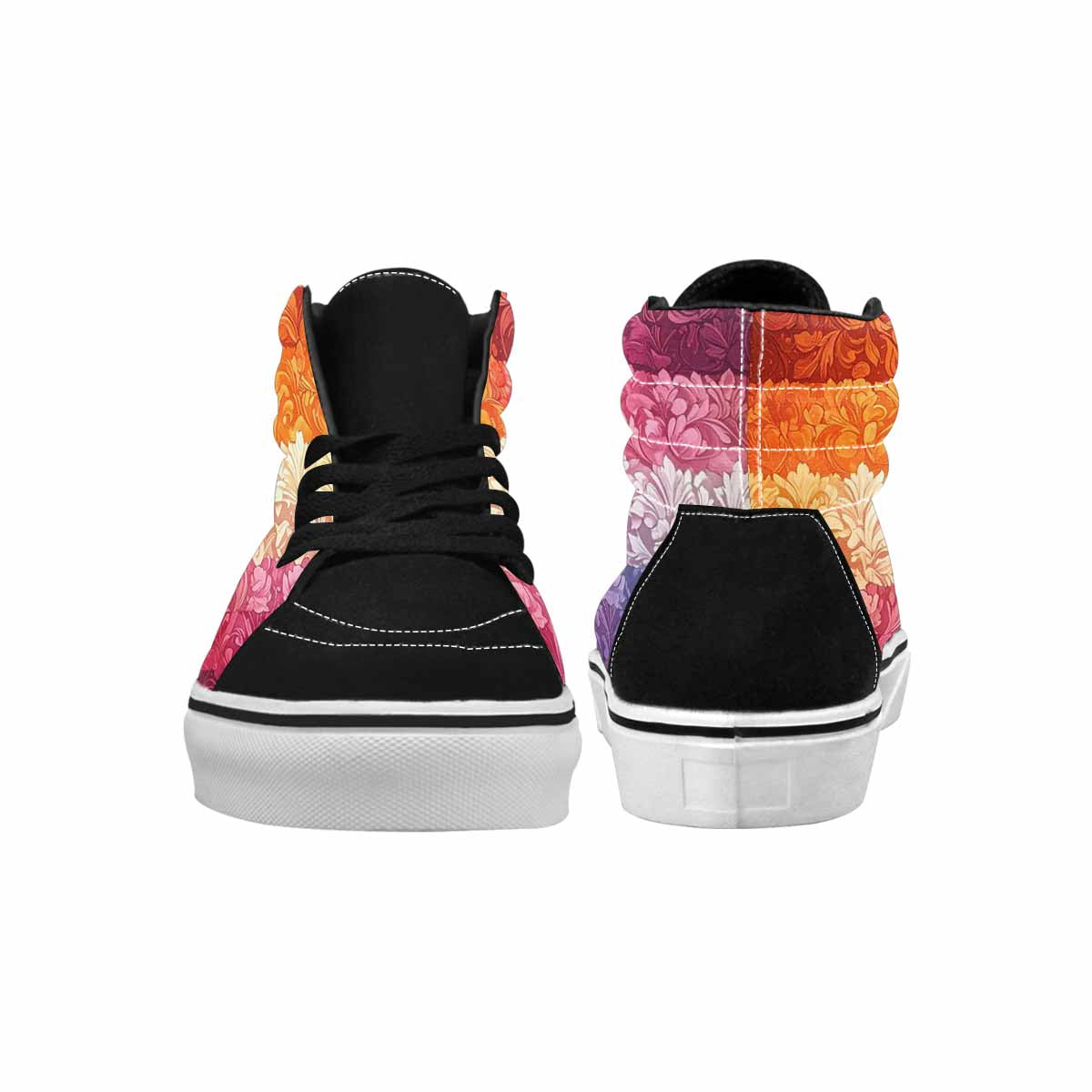 WOMEN'S Lesbian Flag Color High Top Canvas Wallpaper Art Custom Sneakers