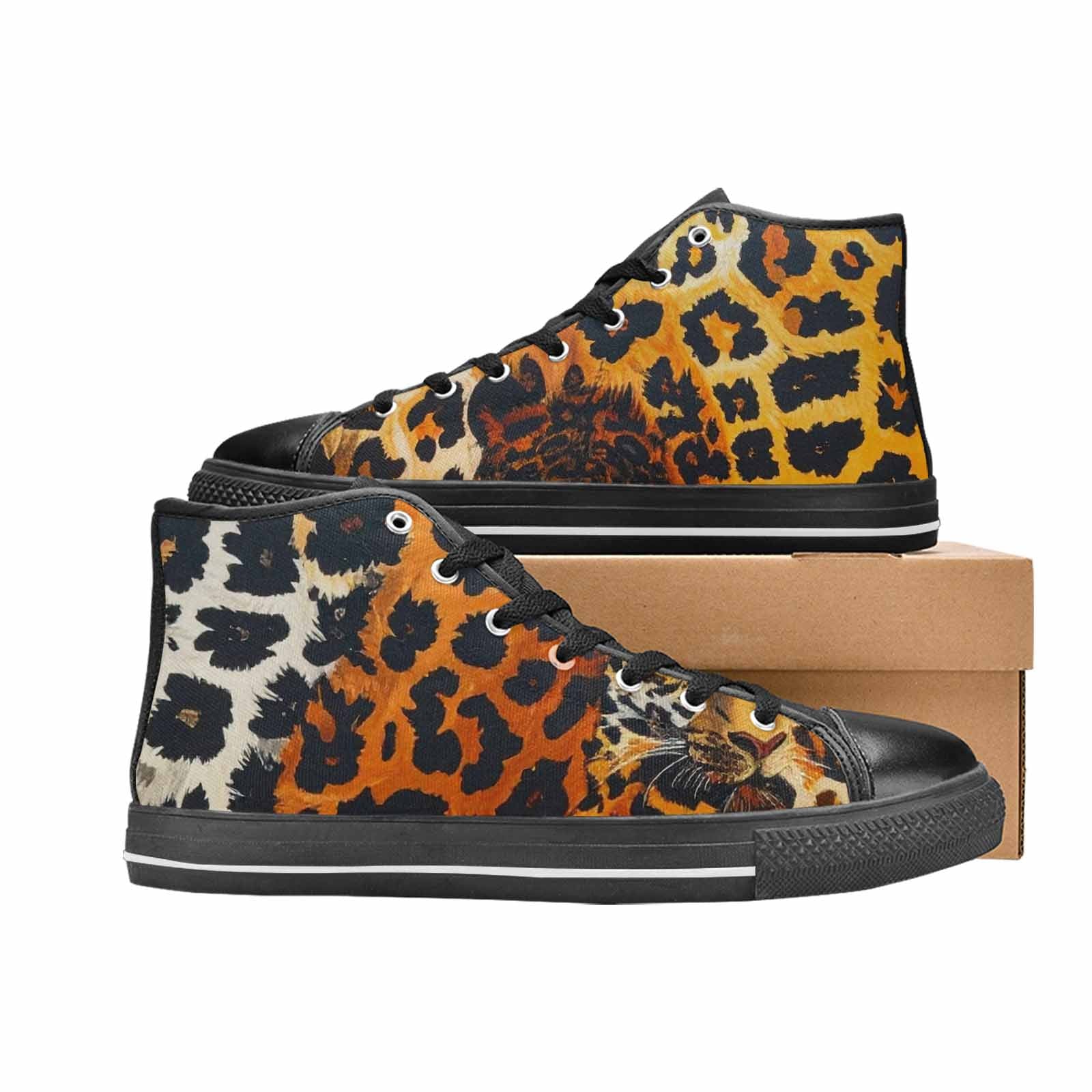 MEN'S Animal Print High Top Canvas Vivid Custom Sneakers