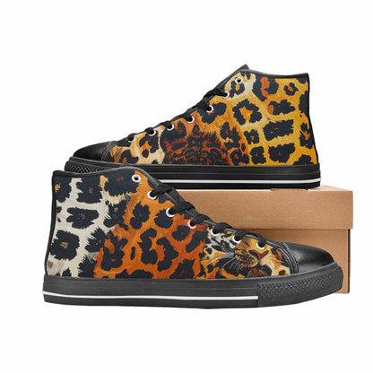 MEN'S Animal Print High Top Canvas Vivid Custom Sneakers