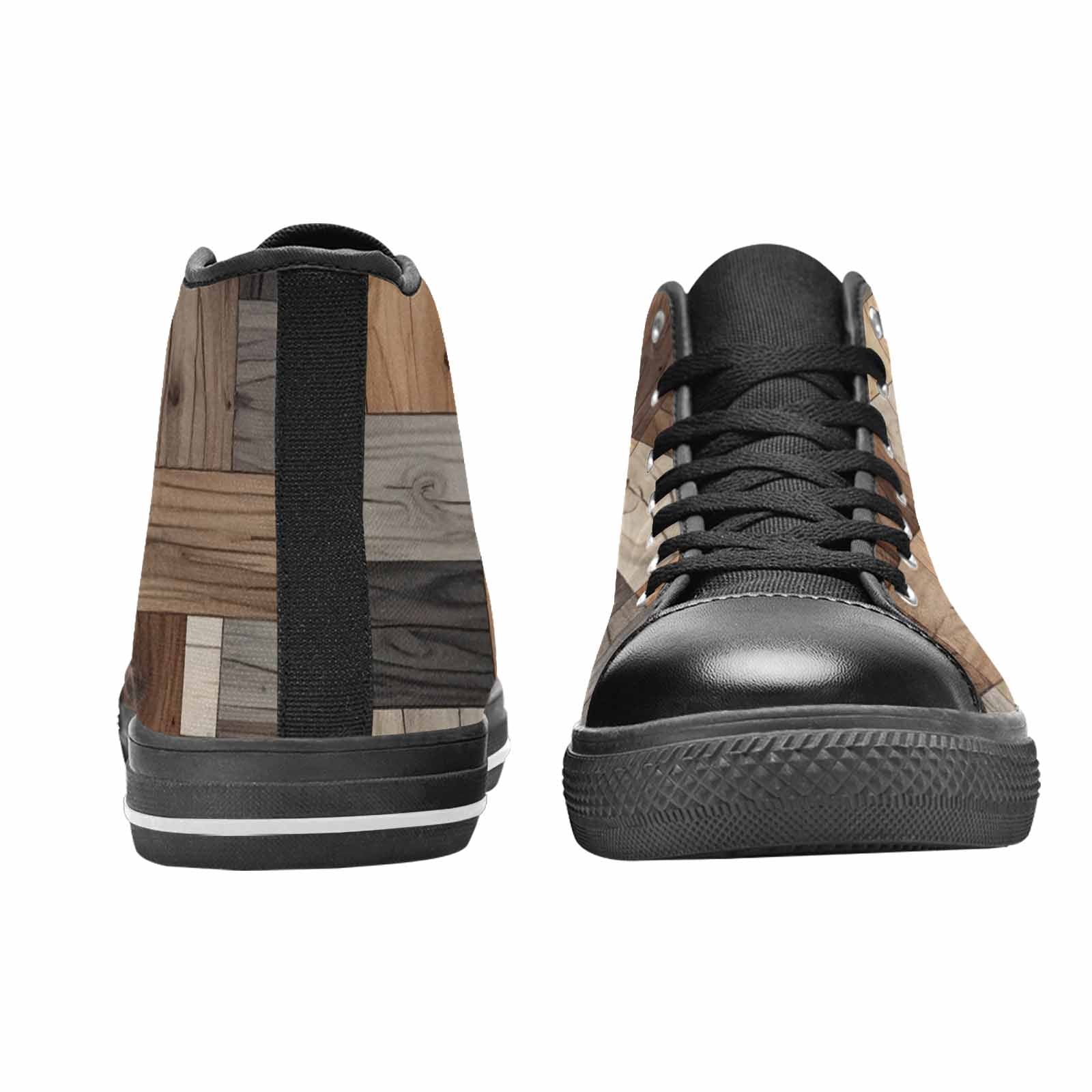 MEN'S Wood Grain Texture High Top Canvas Aesthetic Sneakers
