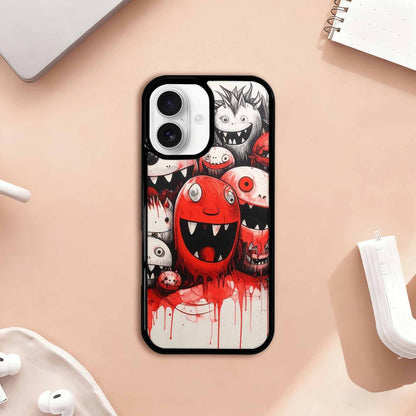 iPhone 17 Case — Black &amp; Red Ink Cartoon Cute, Custom Made Phone Cover