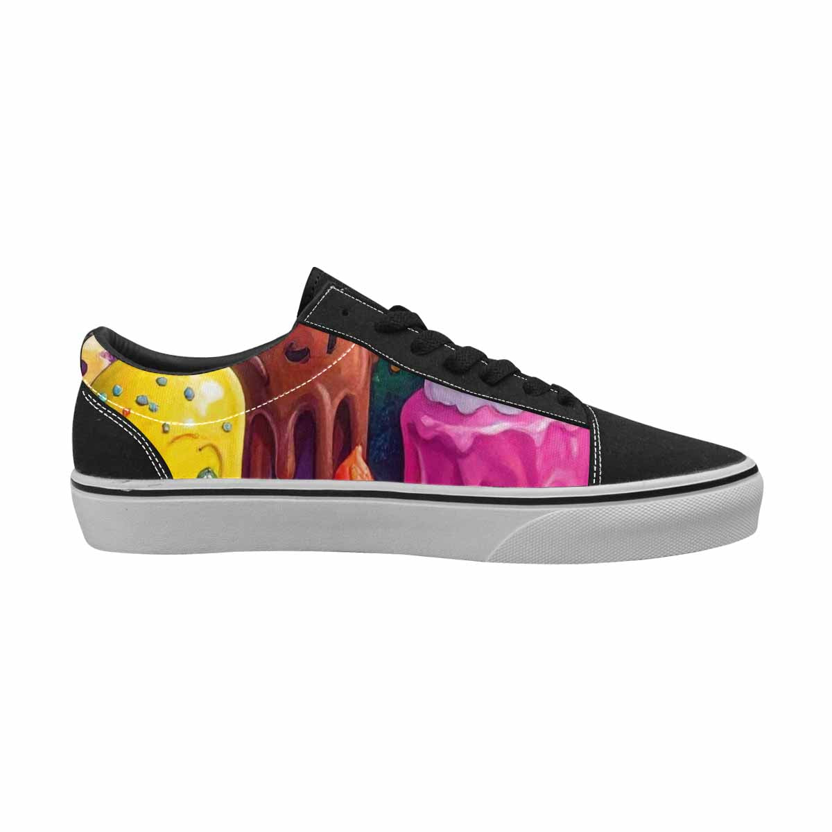 WOMEN'S Melting Ice Cream Monster Lace-Up Canvas Cottagecore Sneakers