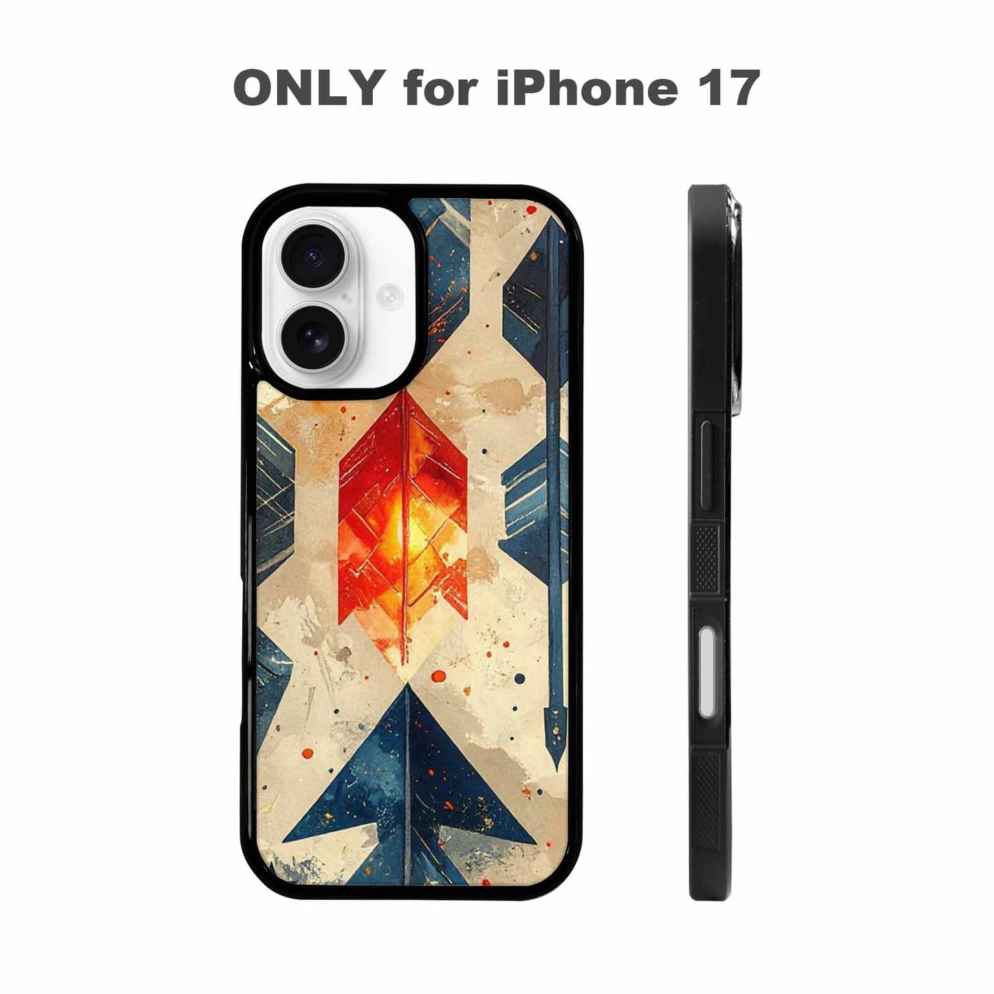 iPhone 17 Case — Glowing Americana Arrow Original Art, Unique Phone Case Design