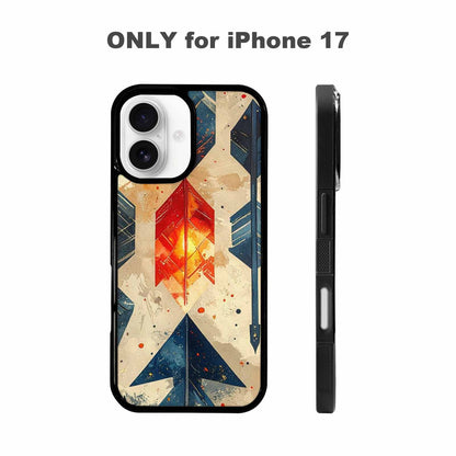 iPhone 17 Case — Glowing Americana Arrow Original Art, Unique Phone Case Design