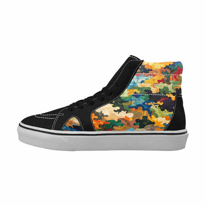 MEN'S Camo Patches High Top Canvas Cottagecore Custom Sneakers