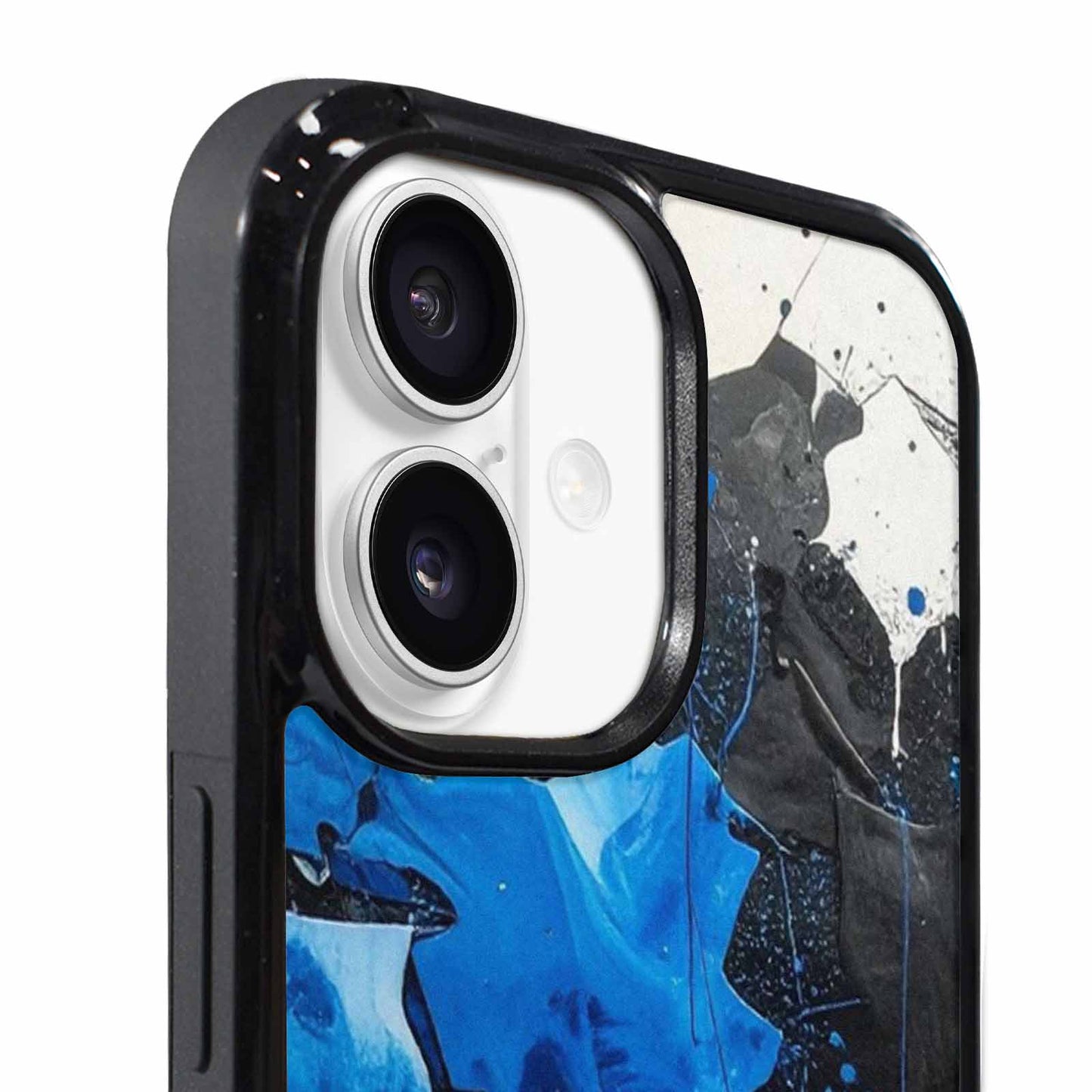 iPhone 17 Case — Black &amp; Blue Ink Camo, Original Design Phone Case