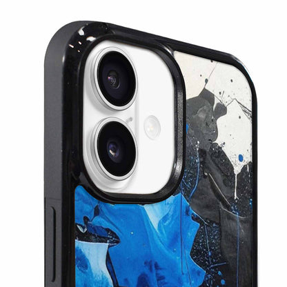 iPhone 17 Case — Black &amp; Blue Ink Camo, Original Design Phone Case