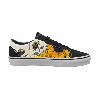 WOMEN'S Sunflower Burst Lace-Up Canvas Kaleidoscope Custom Sneakers