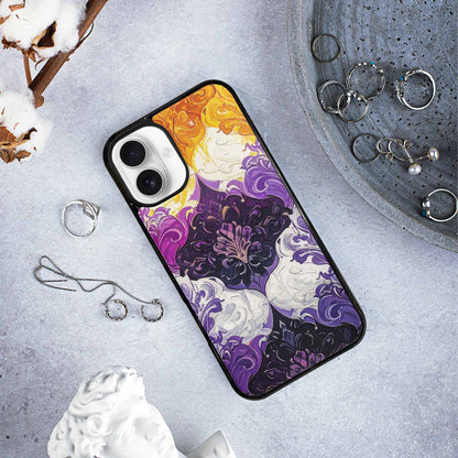 iPhone 16 Plus Case — Nonbinary Flag Color Theme Small Rainbow, Custom Printed Phone Case