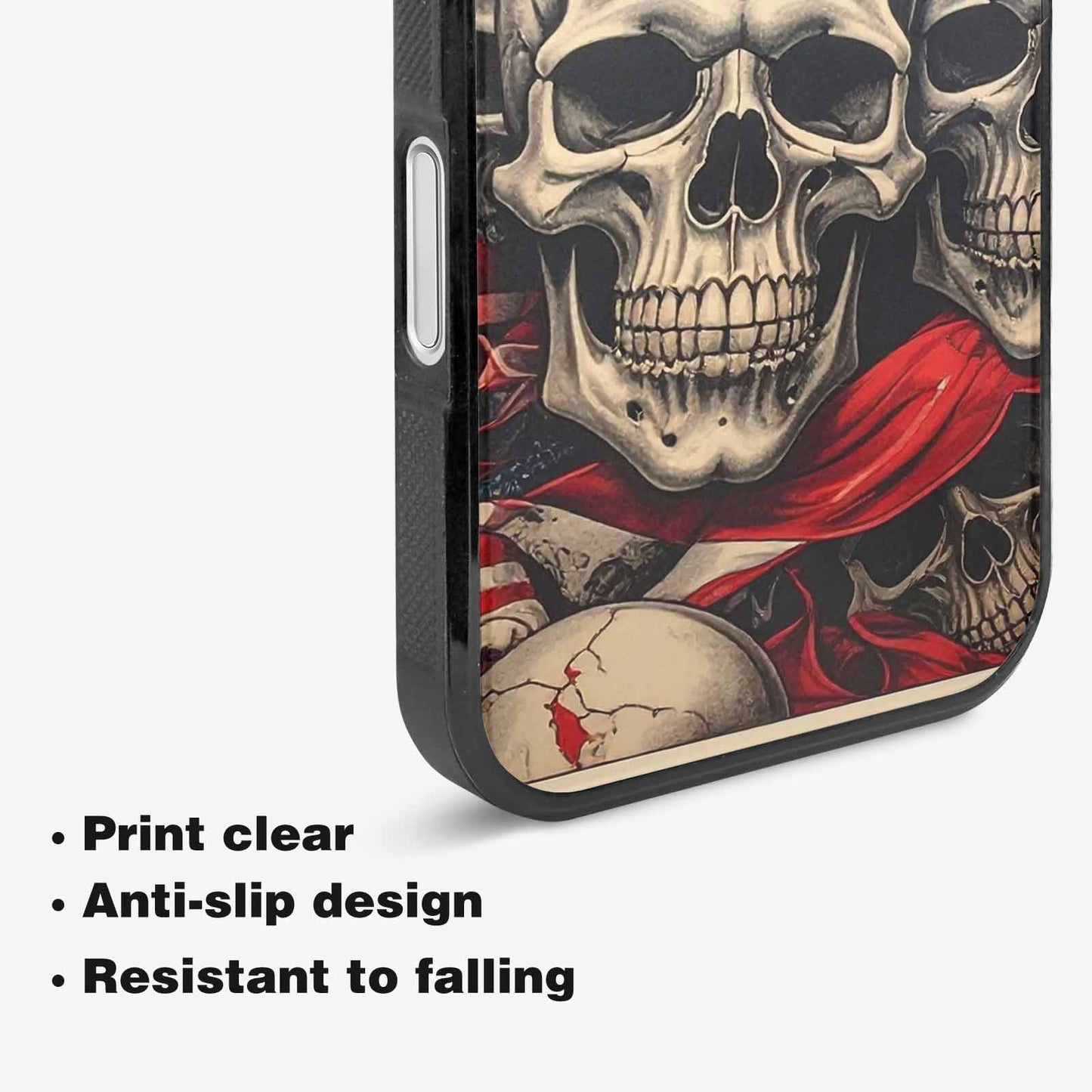 iPhone 16 Case — Skull Dark Art Gothic Print, Custom Designed Case Cover