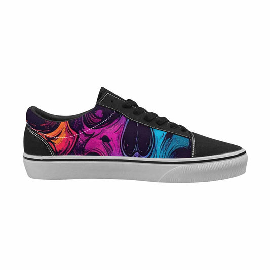 WOMEN'S Skulls Splatter Comic Canvas Lace-Up Surreal Sneakers