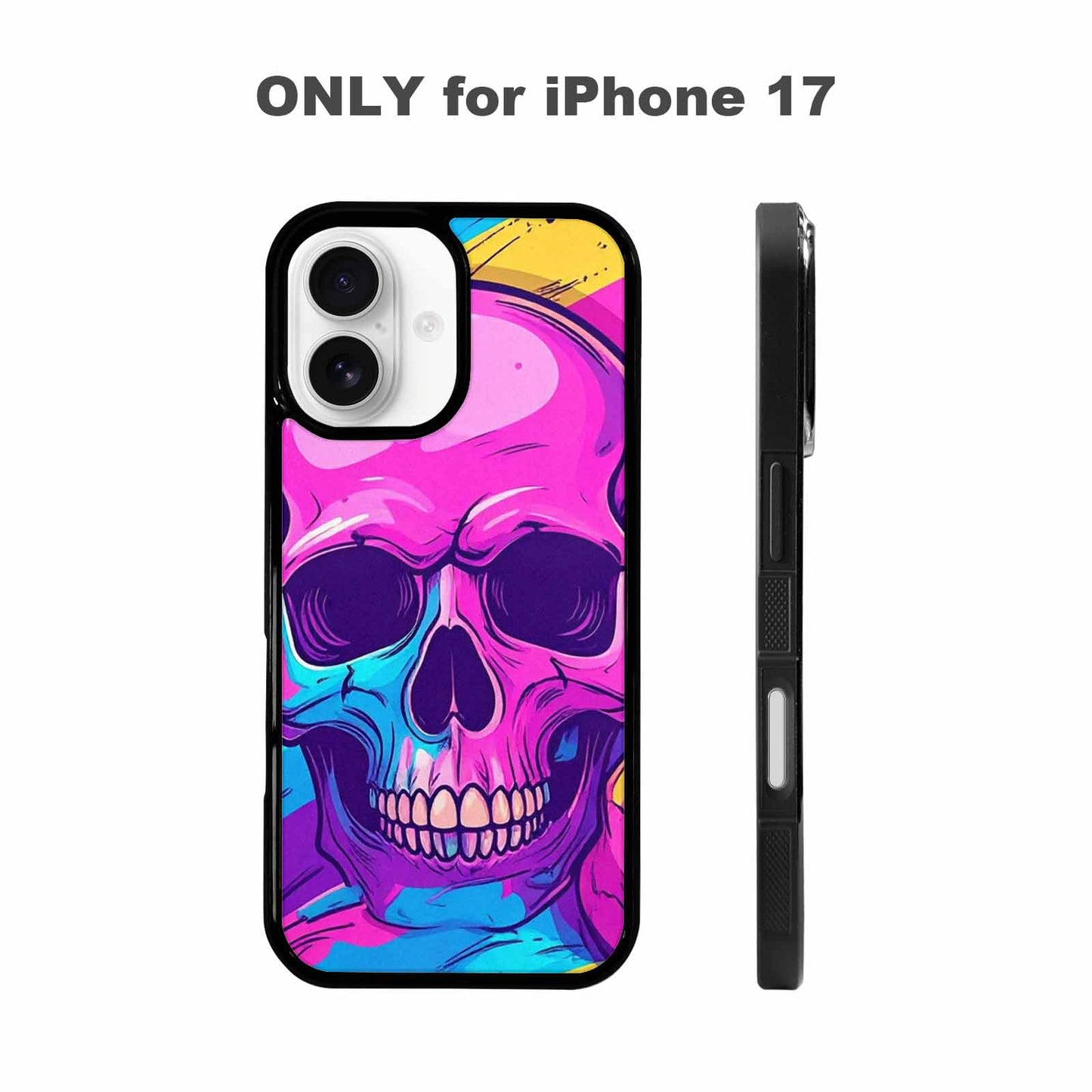 iPhone 17 Case — Pride Flag Skulls Seamless Gothic Skulls, Custom Phone Case