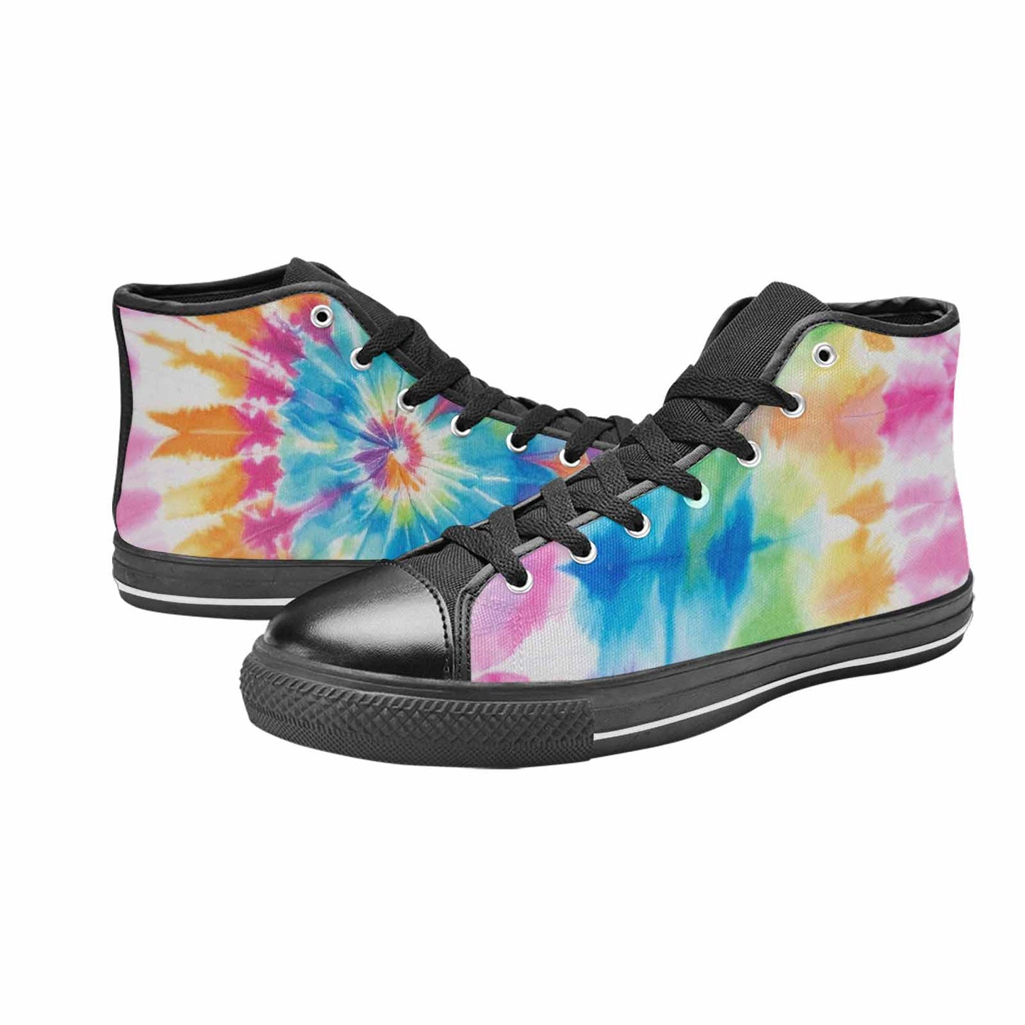 MEN'S Tie Dye Rainbow Twist High Top Canvas Neon Fantasy Shoes