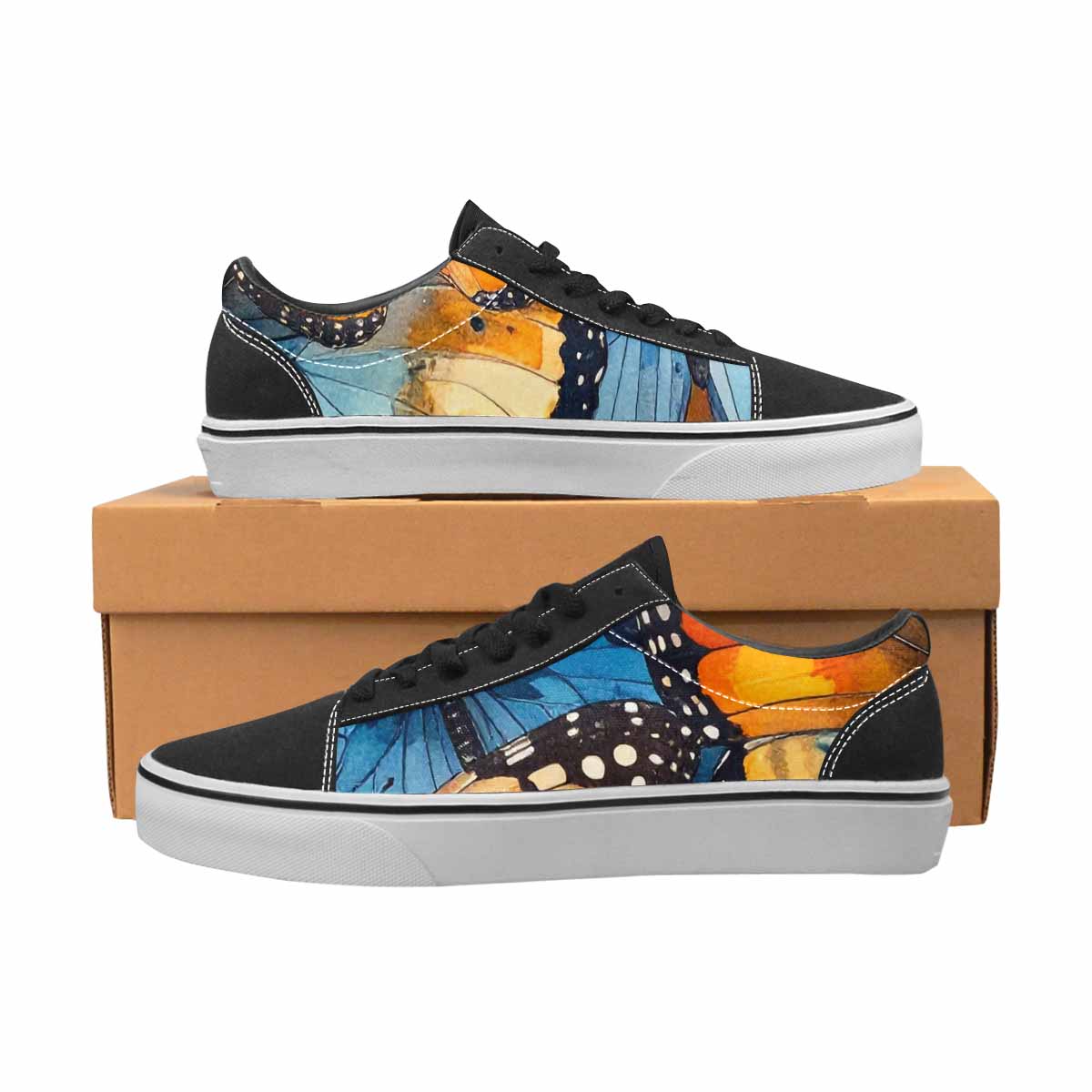 WOMEN'S Butterfly Wing Canvas Lace-Up Vibrant Chaos Sneakers