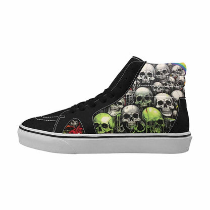 MEN'S Rainbow From Skull S High Top Canvas Vibrant Chaos Custom Sneakers