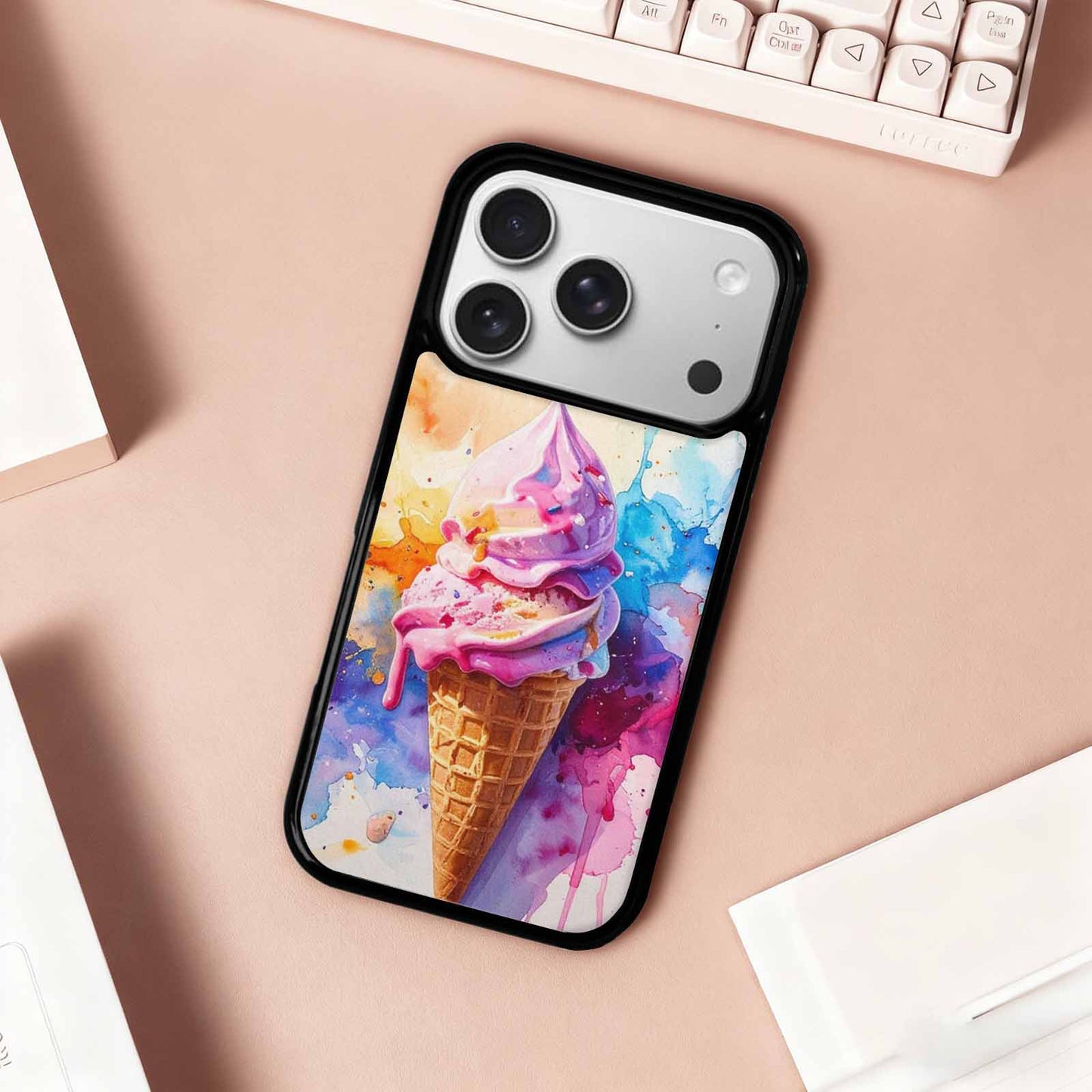 iPhone 17 Pro Case — Melting Icecream Collage Original Art, Custom Art Phone Cover
