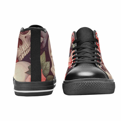 MEN'S Skulls Roses Soft Airbrush High Top Canvas Dark Academia Shoes
