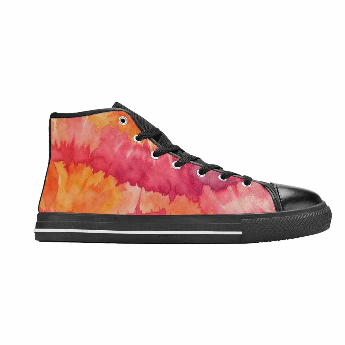 MEN'S Tie Dye - High Top Canvas Wallpaper Art Custom Sneakers