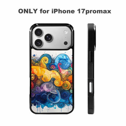 iPhone 17 Pro Max Case — Tie Dye Swirls (black Tie Dye, Custom Printed Phone Case