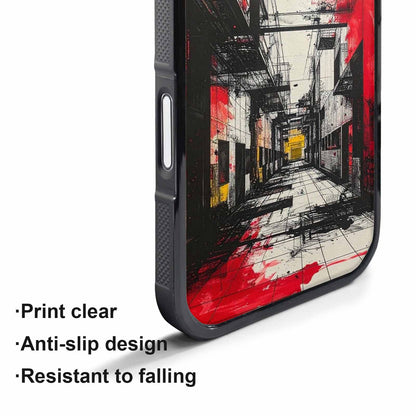 iPhone 17 Pro Case — Black Red Ink Liminal Space Galaxy, Original Design Phone Case