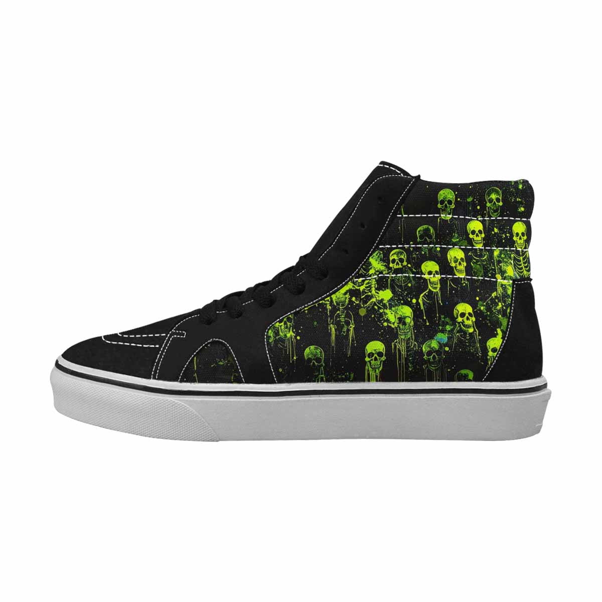 MEN'S Skeletons × Neon Green High Top Canvas Neon Fantasy Shoes