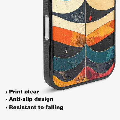 iPhone 16 Plus Case — Retro Wave Scallop Stripe Small Whj, Custom Made Phone Cover