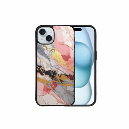 iPhone 15 Plus Case — Marble Vein Marble Veins Pattern Hundreds, Customized Protective Case