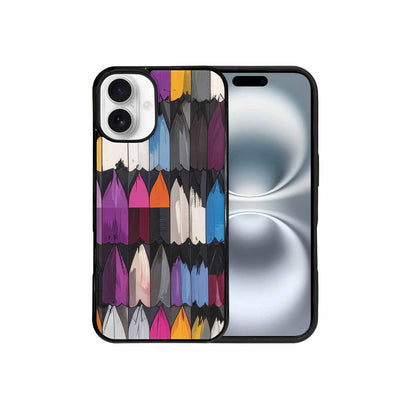 iPhone 16 Plus Case — Asexual Flag Color Theme Small Rainbow, Custom Print Case Cover