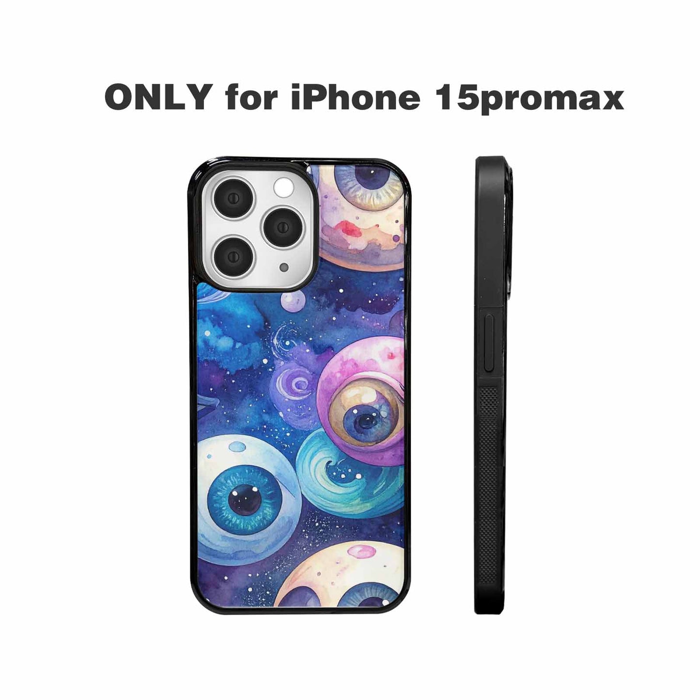 iPhone 15 Pro Max Case — Cartoon Eyeballs Galaxy, Custom Made Phone Cover