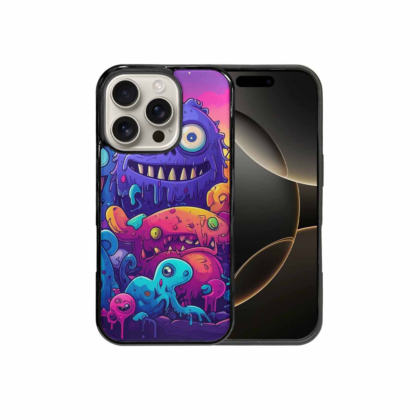 iPhone 16 Pro Case — Overlapping Endlessly No Empty Space Monsters, Original Design Phone Case