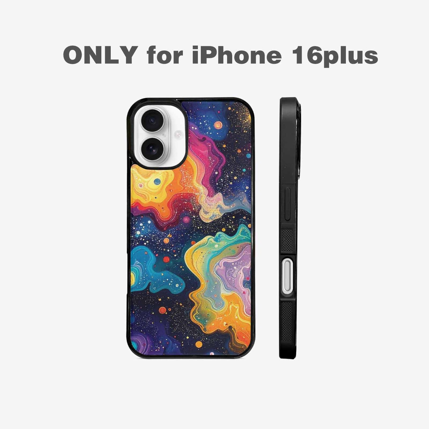 iPhone 16 Plus Case — Galaxy Art Colorful Cosmic Dust Small, Custom Phone Case